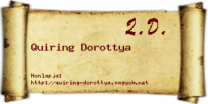 Quiring Dorottya névjegykártya